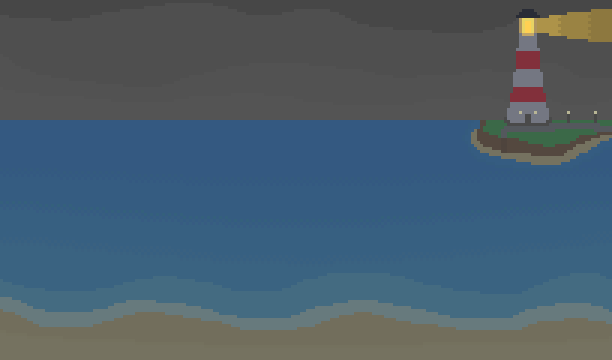 Pixelate Summer Beach Cloudy horizontal